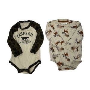 Carharrt Baby Boy Long Sleeve Onesie Bodysuits Size 18 Months